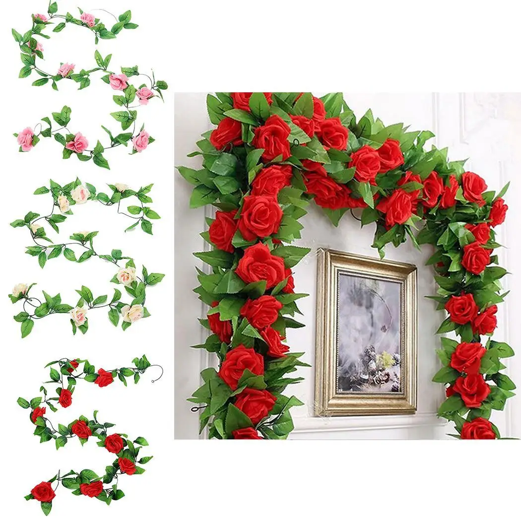 

Rose Ivy Vine Hang Garland Artificial Flower Home Christmas Decoration Wedding/Birthday Party/Garden