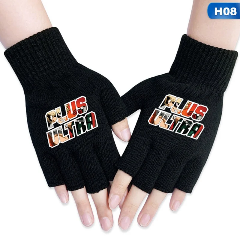 8 1 пара очаровательных аниме My Hero Academy Finger Хлопковые вязаные наручные перчатки варежки аниме аксессуары Перчатки - Цвет: 8