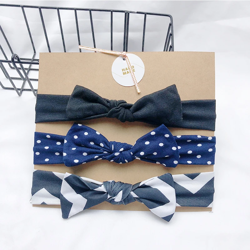 baby accessories clipart 3pcs/lot Dot/stripe/Print Flower Cartoon Bow Elastic Headbands Toddler Turban Hair Band Baby Girl Bows Hair Accessories Baby Accessories discount