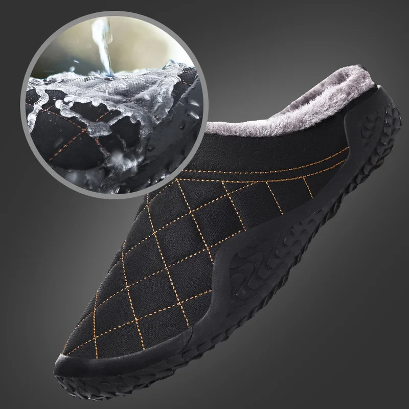 Зимние ботинки мужская водонепроницаемая обувь на меху для мужчин г. Модная мужская обувь повседневная теплая обувь с низким ремешком размера плюс 48, Прямая поставка