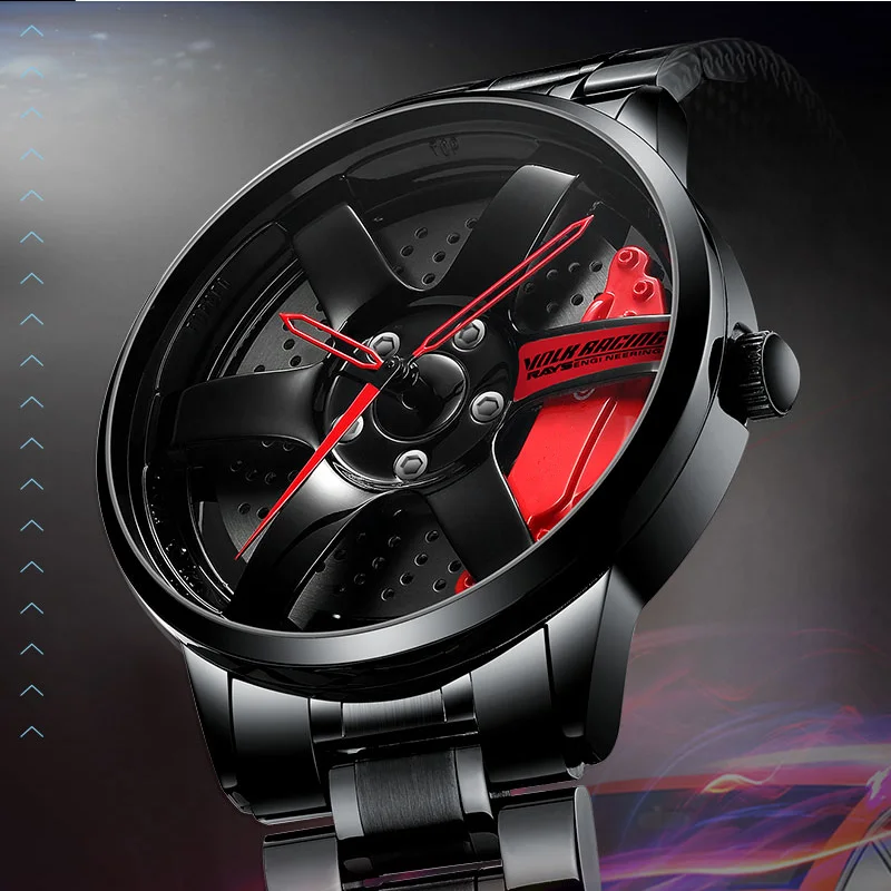 

2020 NIBOSI Wheel Rim Hub TE37 Watch Fast Shipping From Spain Custom Design Sport Car Rim Watches Waterproof Creative Watch Men