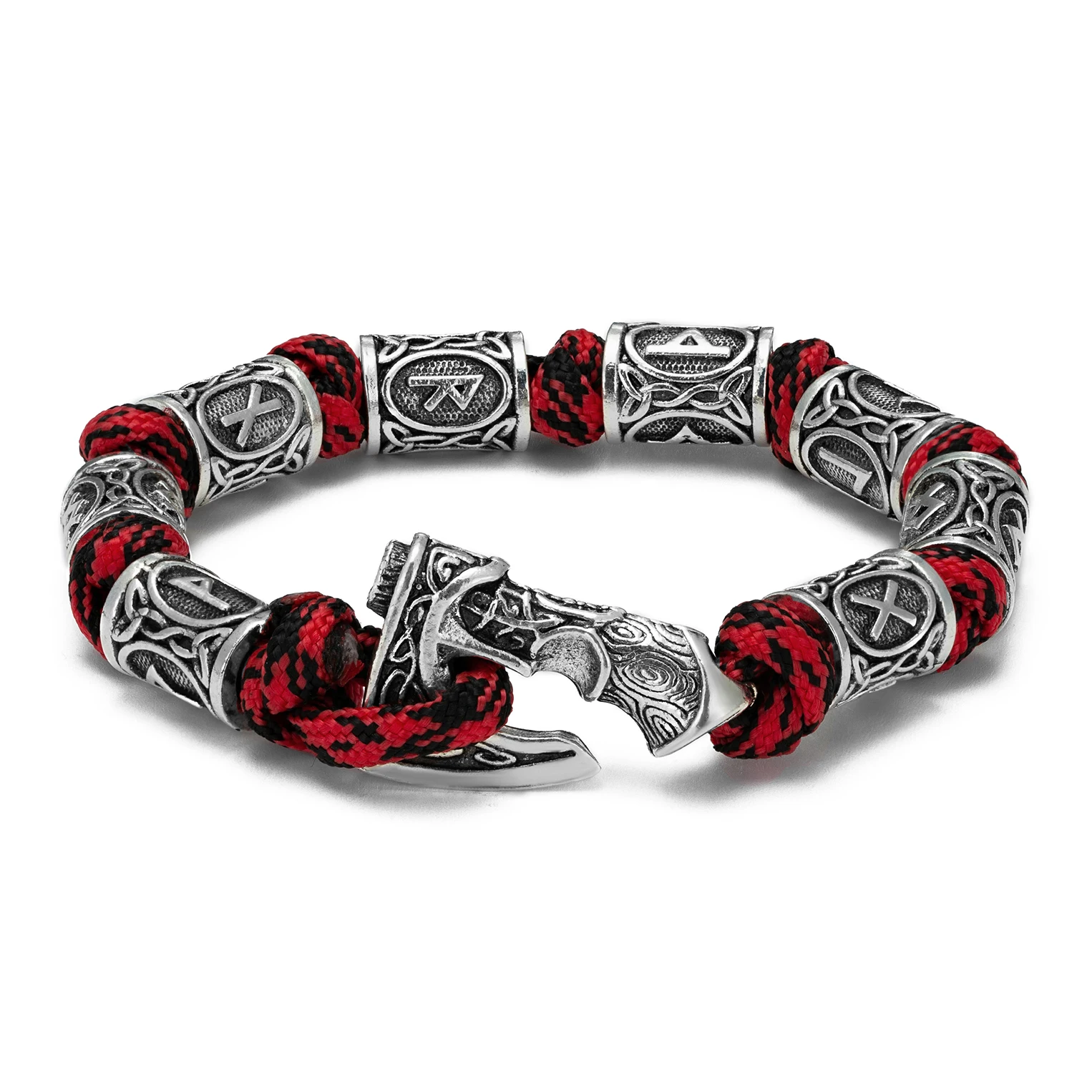 Norse Vikings Axes Bracelets Mjolnir Hammer Paracord Wristband Amulet Male Jewelry bracelet jewelry
