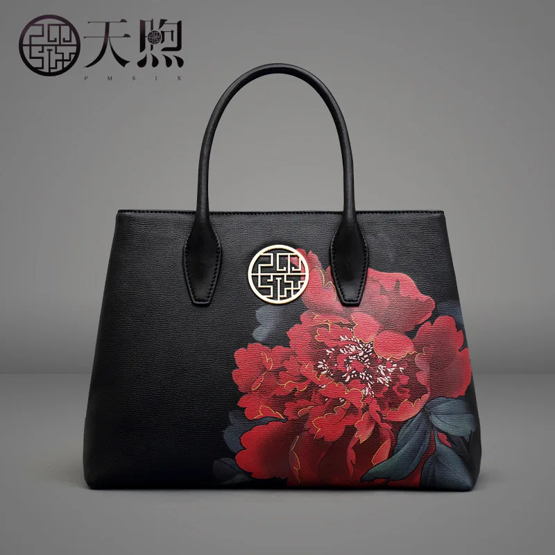 

Pmsix Bag Female Oblique Satchel 2019 Money Printing Hand Bag Single Shoulder Strap Mom Bag Cross Bag