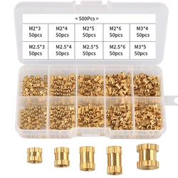 500Pcs M2/M2.5/M3 Injection Nut Brass Insert Knurled Nuts KnurlingDurable and versatile Assorted Kit
