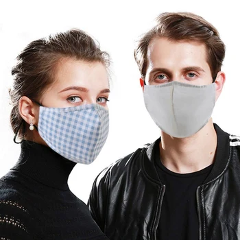 

Men Women's windproof thicken 100% cotton mask lady's PM 2.5 filter breathable lattice cotton mouth-muffle Hot