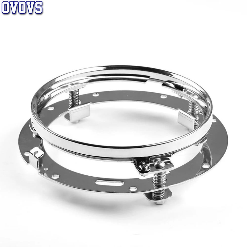 

1PC 7 Inch LED Headlights Trim Ring Chrome Round Mounting Bracket for 7Inch LED Headlights Motorcycles
