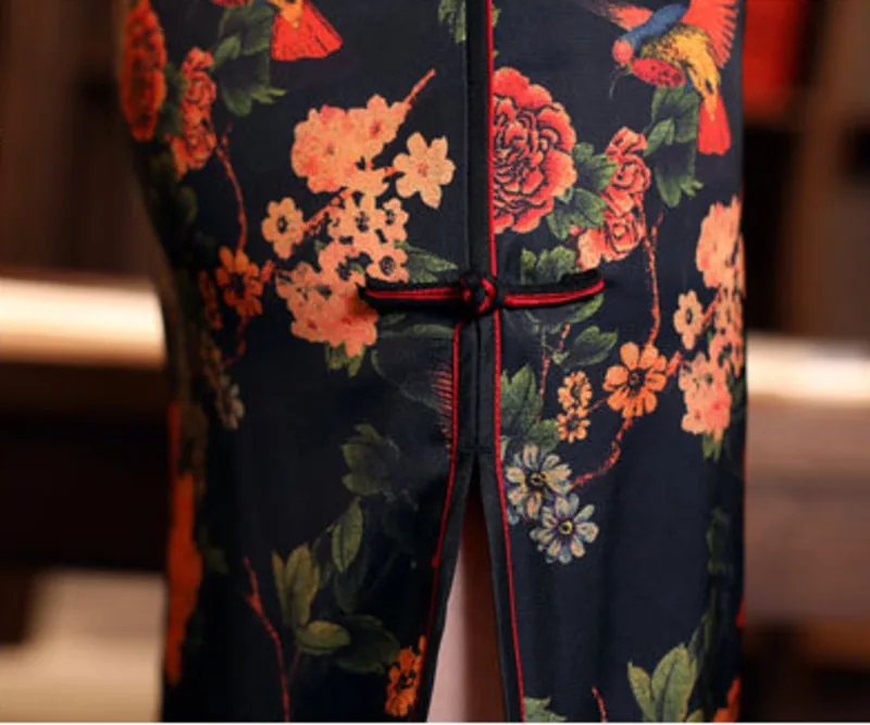 Sheng Coco китайские платья Длинные Ретро Cheongsam с цветочным принтом винтажные Qipao традиционная одежда для выпускного вечера Женские Большие размеры 3XL 4XL