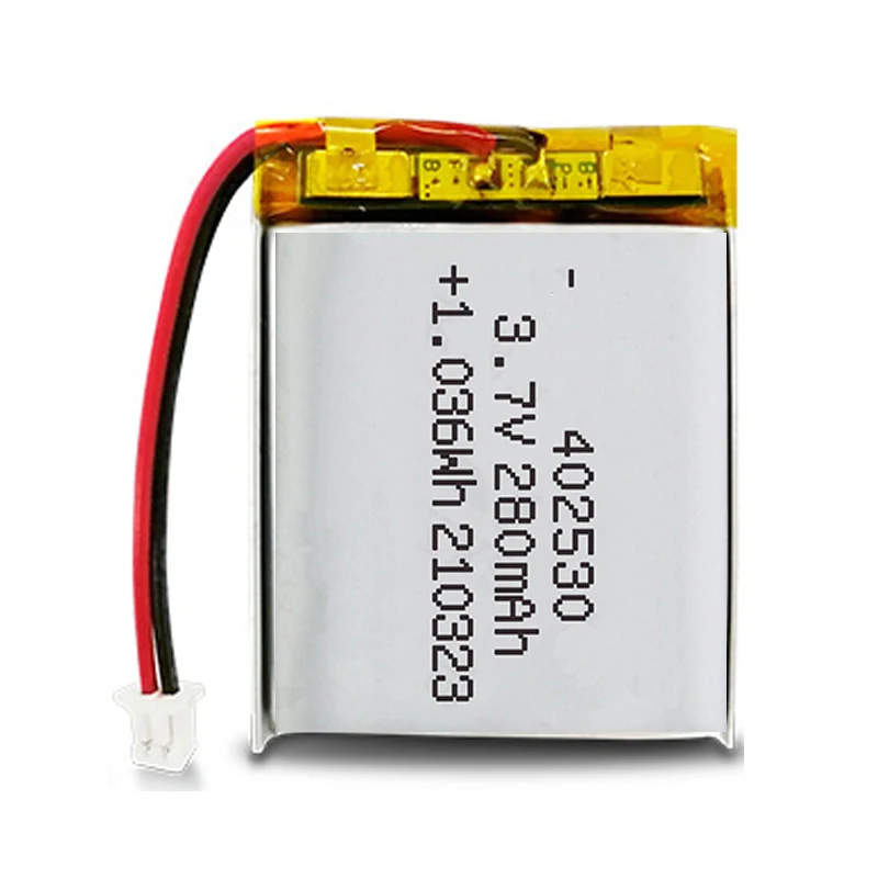 Wholesale Custom 3.7V 280mah 402530 Lithium Polymer Ion Battery 2.0mm