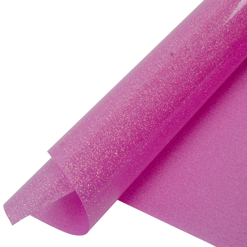HOHOFILM Holo pink glitter Heat Transfer Vinyl PU T-shirt Vinyl Heat press Vinyl T-shirt Cuttig DIY Iron on Film
