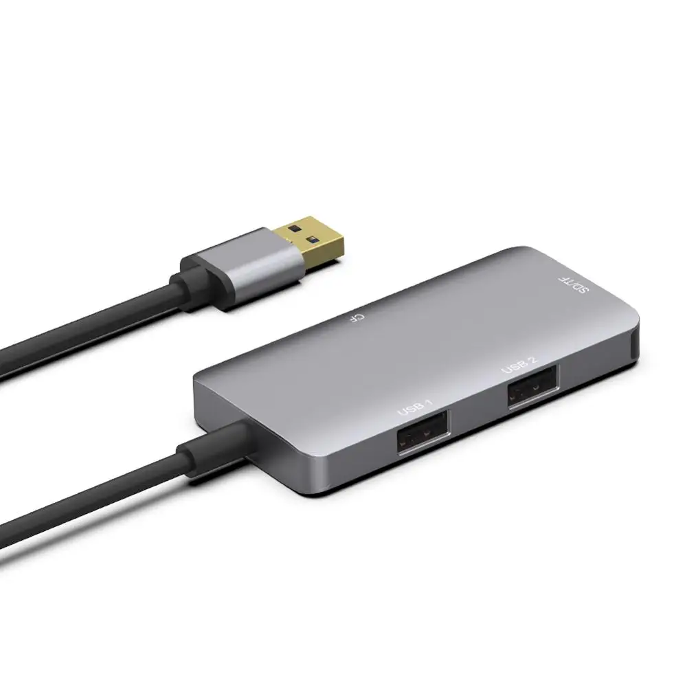 USB 3,0 Многофункциональный кард-ридер для карта памяти Micro SD карта CF карта Hi-speed 2 порта металлический USB кард-ридер для ПК компьютера
