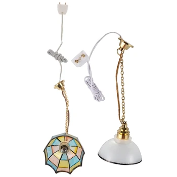 

Doll House Miniature Color Ceiling Lamp Light & 1/12 Dollhouse Miniature 12V Lamp Light Furniture