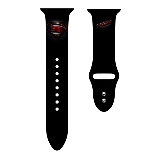 Мягкий силиконовый ремешок для Apple watch band 5 4 44 мм 40 мм Рождественский подарок с цветочным принтом наручный ремень iWatch 5 4 3 38 мм 42 мм ремешок для часов - Цвет ремешка: superman