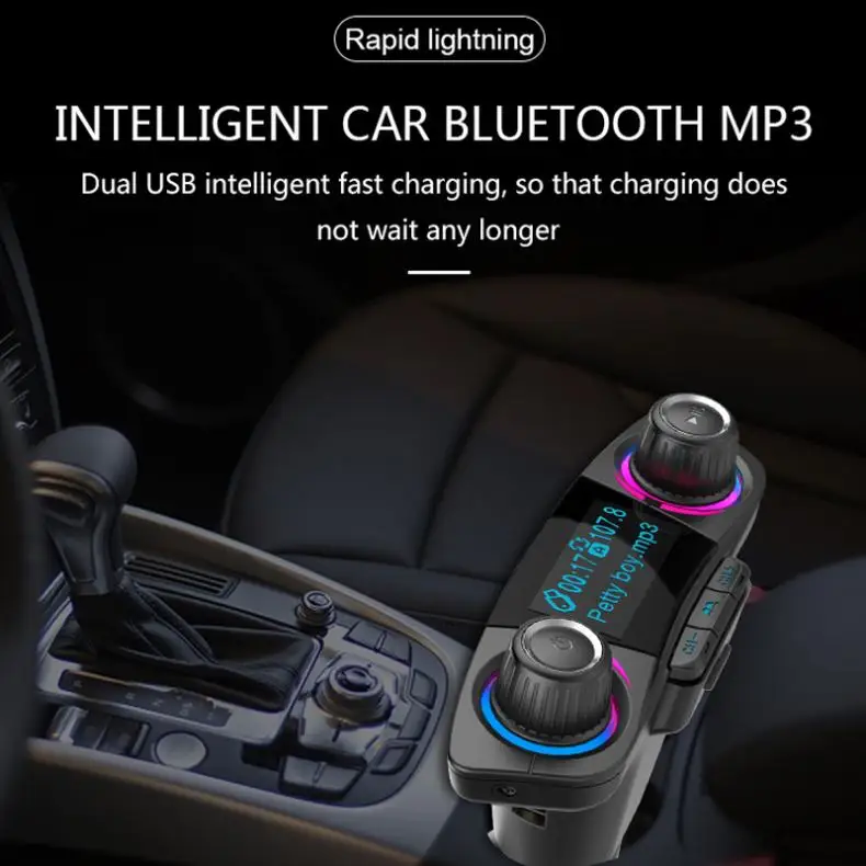 BT06 Bluetooth автомобильный комплект Универсальный fm-передатчик двойной USB Аудио Автомобильный mp3 плеер Handsfree Поддержка TF карта быстрая зарядка AUX