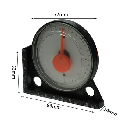 Многофункциональный транспортир 0-90 градусов Магнитный Угол finder Gauge Инклинометр Измеритель Уровня Наклона каменщик строительные инструменты - Цвет: Красный