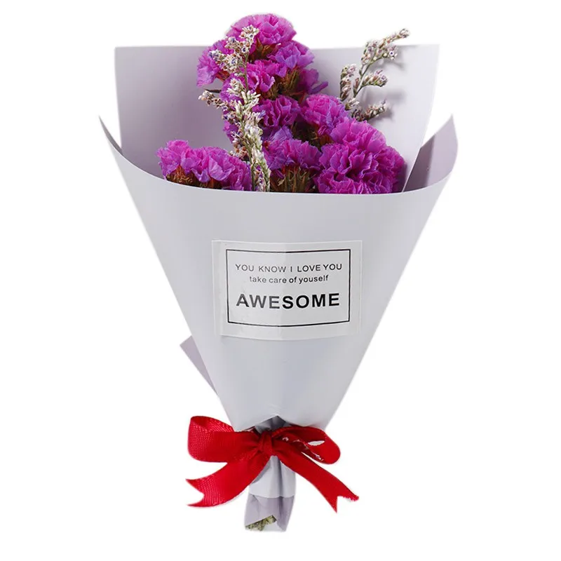 Мини forget-me-Not натуральный ручной работы сушеный FlowersPaper тюбик маленький букет ко дню рождения Рождественский подарок реквизит для фото украшения - Цвет: R