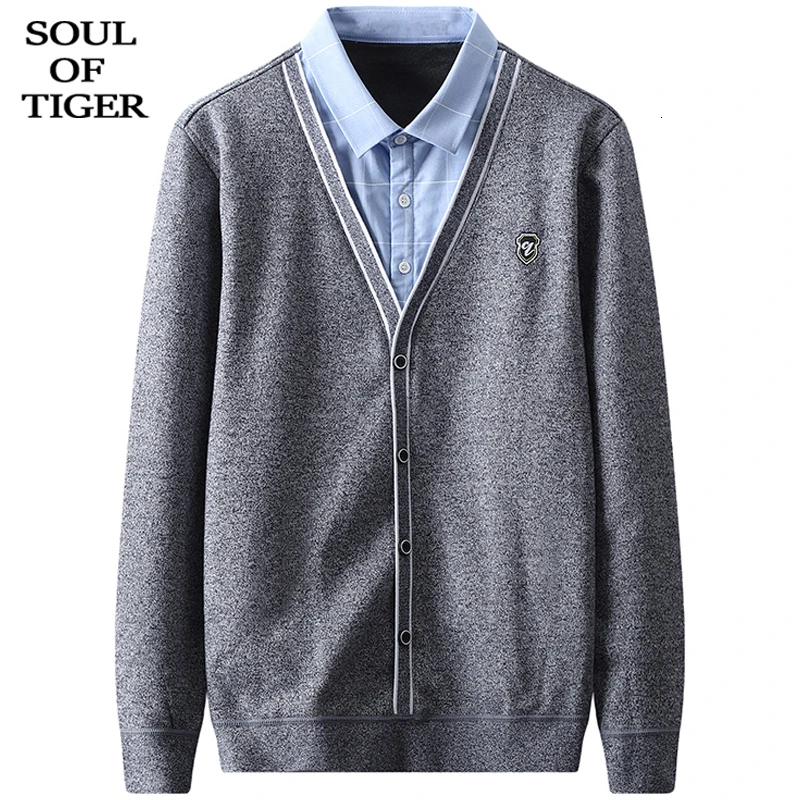 SOUL OF TIGER, Корейская Новая мода, мужские повседневные Лоскутные Свитера, мужские винтажные пуловеры, зимние толстые теплые Джемперы размера плюс