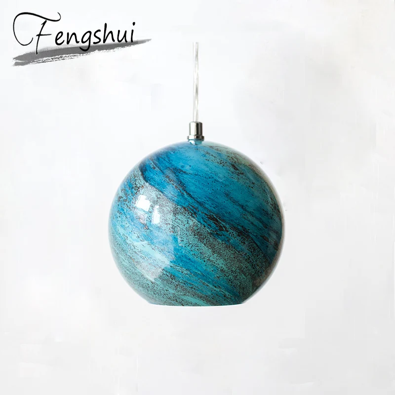 

Nordic Glass Pendant Lights Lamp Planet LED Pendant Lighting Living Room Cafe Dining Room Bedside Bedroom Bar Loft Hanging Lamp