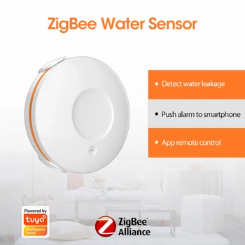 

Tuya Smart Home ZigBee Water Immersion Sensor Flood Water Leak Detector For Alexa Home Remote Alarm Security Soaking Sensor