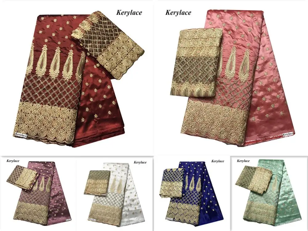 Высококачественная фиолетовая кружевная африканская ткань George шелковая вышивка