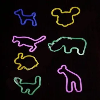 

Free Shipping! 24 Pcs/Lot Luminous Animal Rubber Bands Dog Mickey Mouse Cheetah Rhinoceros Rabbit Squirrel Giraffe Magic Tricks