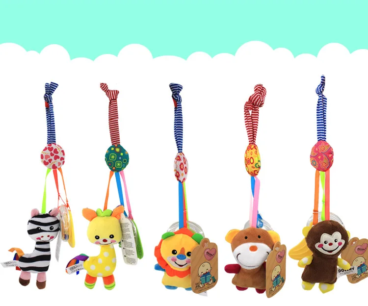 Soft Infant Crib Bed Stroller mobile Hanging Rattle Toys Baby Frog Elephant Owl Cat Toy Trolley 0-12 Newborn Plush Educational