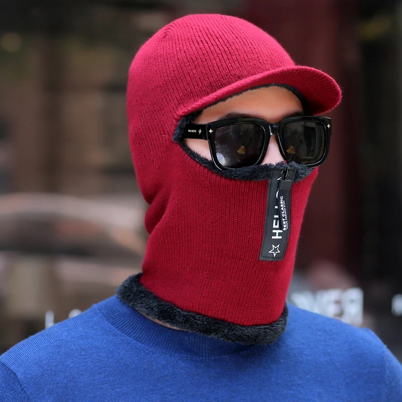 Новинка, Балаклава, зимняя, женская, мужская, Skullies, шерстяная, вязаная, Балаклава, шапка, маска ниндзя, теплый плюшевый Карманный головной убор, унисекс, снежная шапка