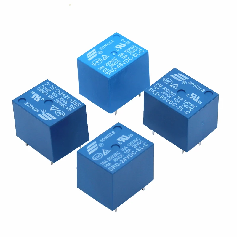 100 шт./лот реле SRD-12VDC-SL-C SRD-24VDC-SL-C SRD-48VDC-SL-C 12V 24V 48V 10A 250VAC 5PIN T73