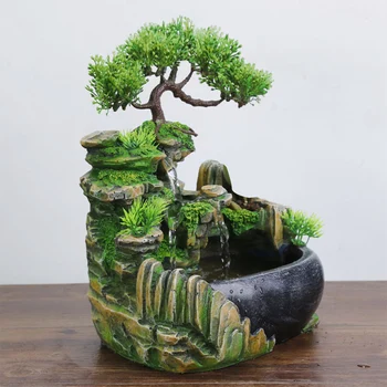 

Miniatures Waterfall Desktop Fountain With Color Changing Led Lighting Zen Meditation Waterfall Home Decoration New N14