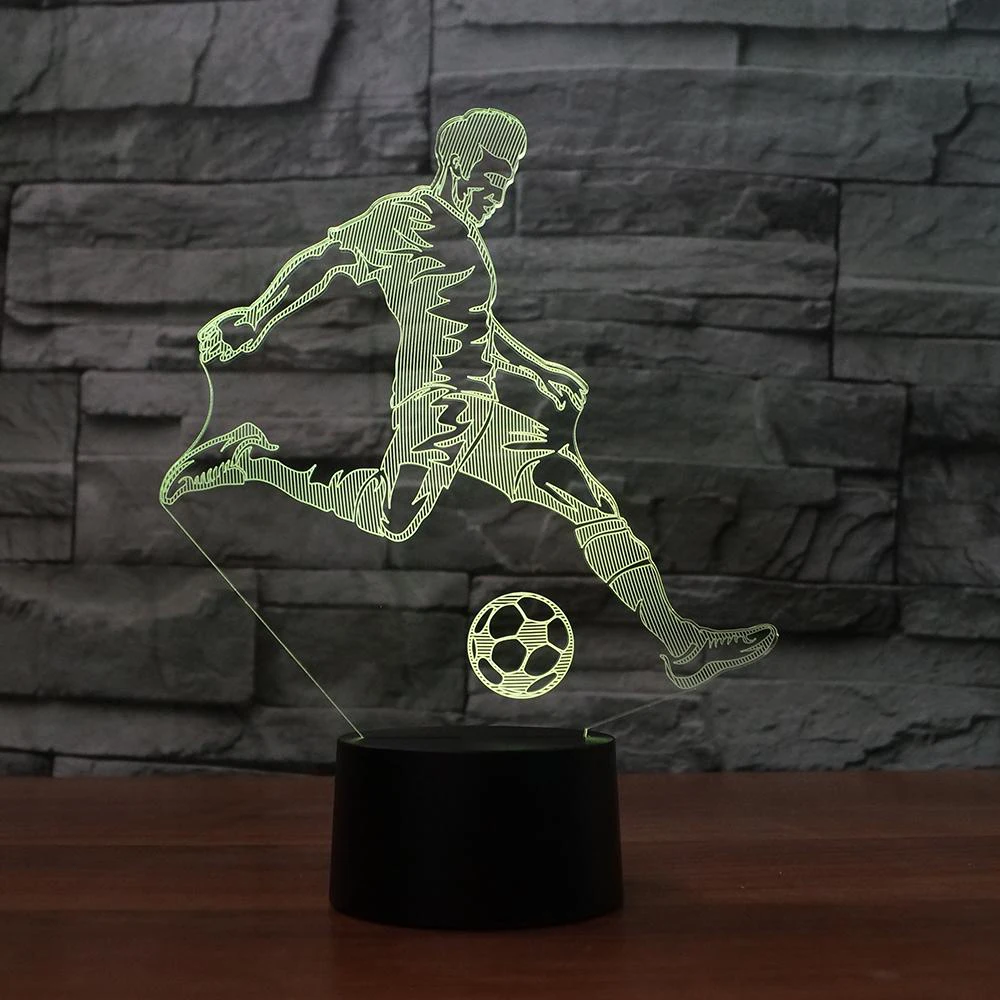 

Football Player 3D LED RGB Night Light 7 Color Change Desk Light Action Figures 2253 Kids Home Christmas Toys