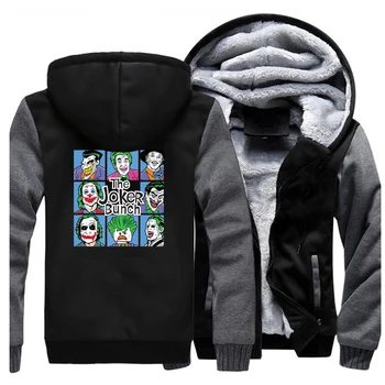 

Joker Bunch Villain Jackets Men Eric Border Sweatshirts Hoodies Winter Thick Fleece Eric Border Coats Print Sportswear Plus Size