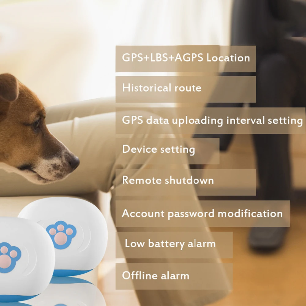 Мини GPS трекер для домашних животных водонепроницаемый IP67 Wi Fi собак и кошек с