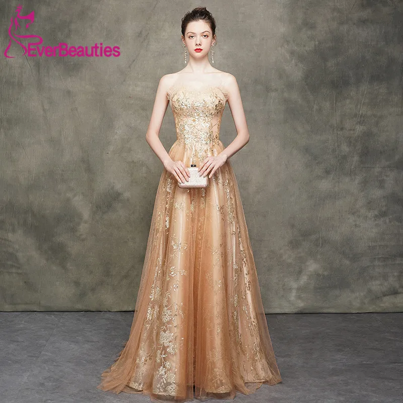 Vestido Formatura, роскошные золотые платья для выпускного вечера, длинные, фатиновые блестящие платья с блестками, Vestidos De Gala Arabia, вечерние платья, Robe De Soiree