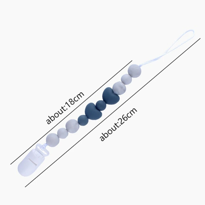 Newborn Nipple Holder Baby Care Product Silicone Wooden Beads Baby Pacifier Clip Anti-Lost Chain Infant Pacifier Chain Toys