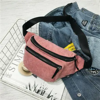 

Fashion Women Waist Fanny Pack Nylon Belt Zipper Waist Bag Casual Chest Bum Bag
