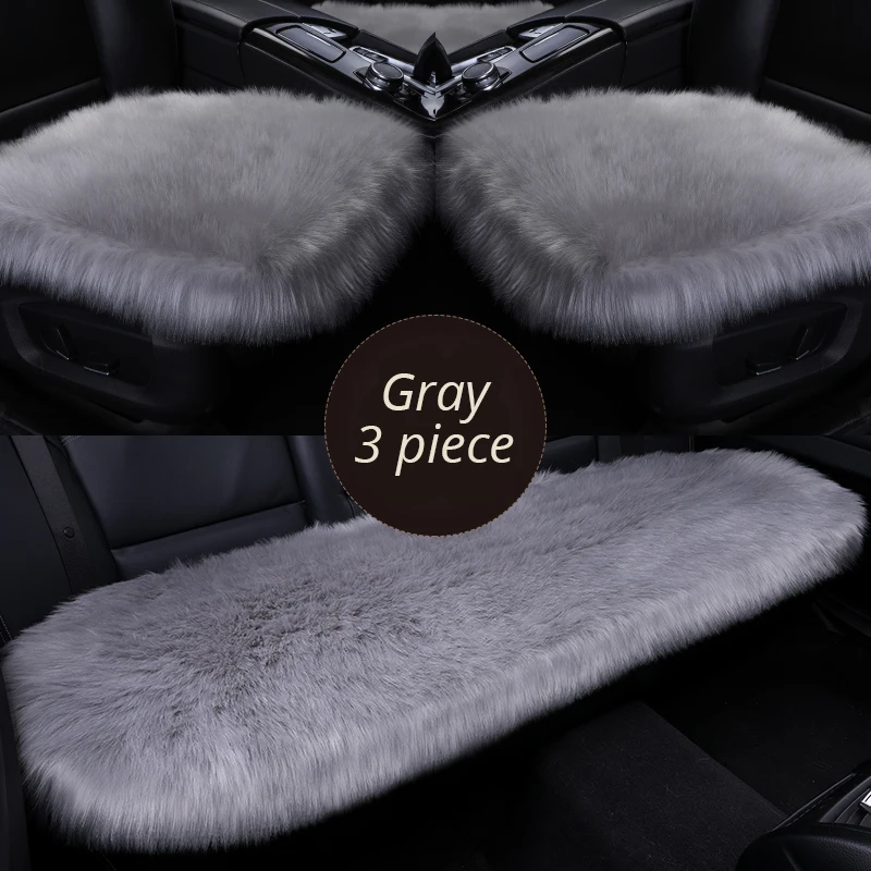 AUTOYOUTH Полный Комплект подушек для автомобильных сидений, чехлы для автомобильных сидений, зимние плюшевые чехлы для автомобильных офисных стульев, передние подушки, теплые зимние серые черные