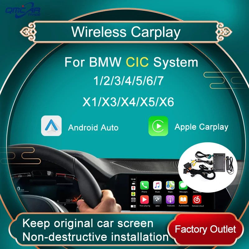 

For BMW CIC System Wireless Apple Carplay 1 2 3 4 5 6 X1 X2 X3 X4 X5 X6 Series Mirror Android Auto For Car Multimedia Box
