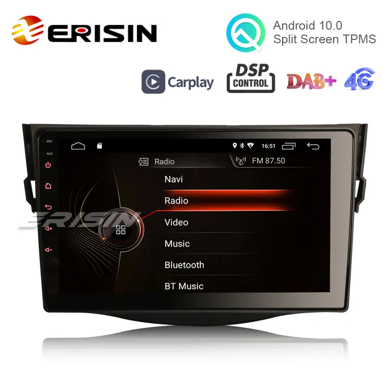 Erisin ES4298R 9 &quotAndroid 10 0 автомобильный мультимедийный плеер для TOYOTA RAV4 GPS WiFi 4G TPMS DVR DAB +