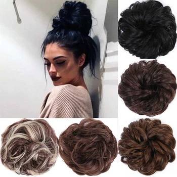 

MUMUPI Synthetic Bun Extensions Curly Messy Bun undo Hair Scrunchies Elegant Chignons Wedding Hair Piece for Women Kids children