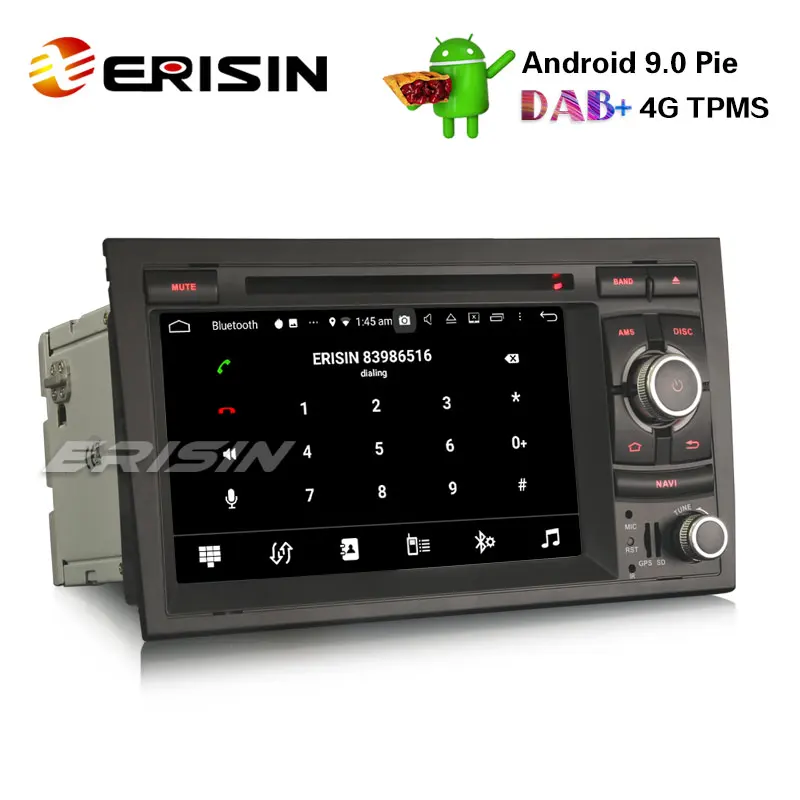 Erisin ES7738A " Android 9,0 Автомобильный DVD стерео DAB+ 4G gps навигация для Audi A4 S4 RS4 SEAT EXEO