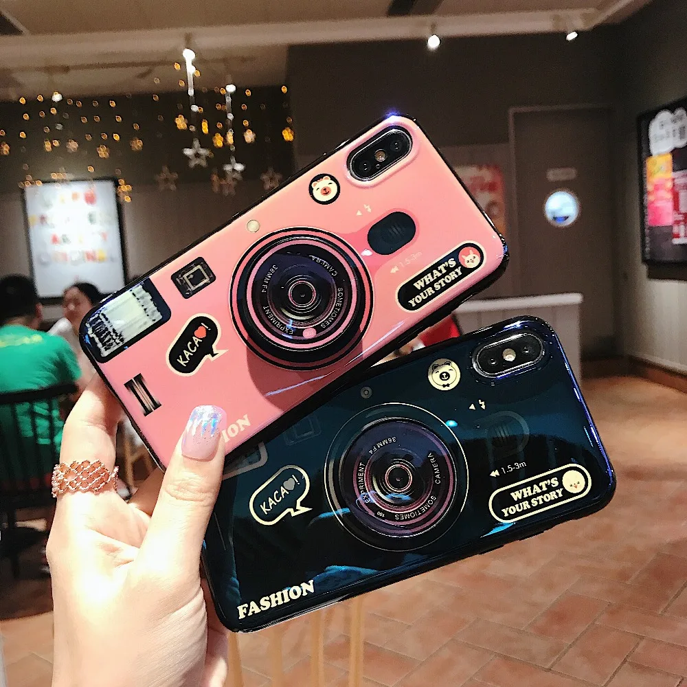 

Soft TPU Camera Pattern Case For Samsung Galaxy A20 A30 A40 A50 A70 M20 S10 5G S10 Plus S8 S9 Note 8 9 Silicone TPU Stand Cover