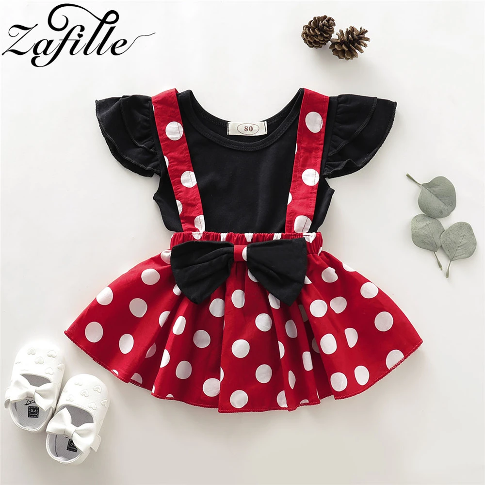 baby clothes set gift ZAFILLE Wedding Baby Girl Costume Skirts Set Minnie Dress Cute Polka Dot Baby Girl Summer Clothes 2022 Kids Baby Girl Dress baby clothing set line