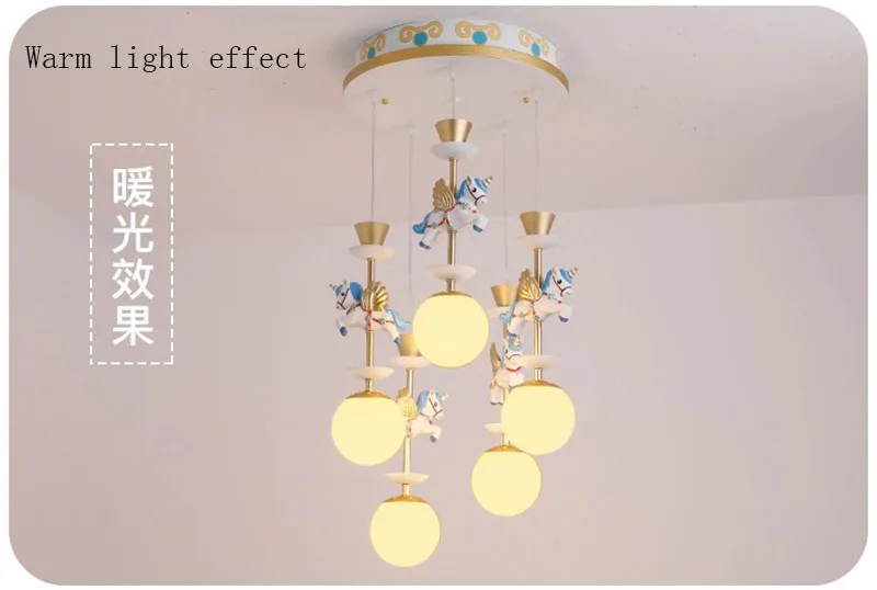 Детская комната droplight девочка принцесса спальня лампа мультфильм мальчик девочка нордическая креативная лампа Летающая лошадь лампа для комнаты малыша
