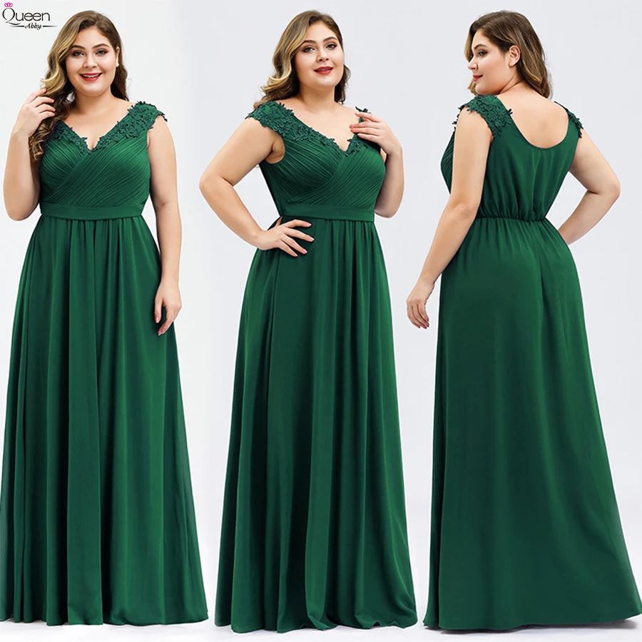 Платья размера плюс вечерние платья с аппликациями длинные королева Abby A-Line