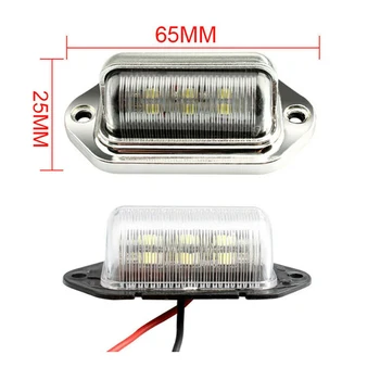 

2PCS License Plate Tag Light Chrome Lamp Universal Clear PC lens 12-24V