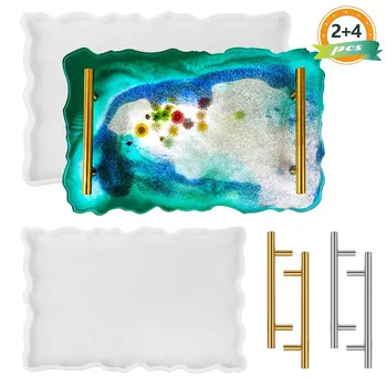 

6PCs/Set Fruits Tray Silicone Resin Molds Fruits Plate Casting Molds With Handle For DIY Crafts Making Dropshipping