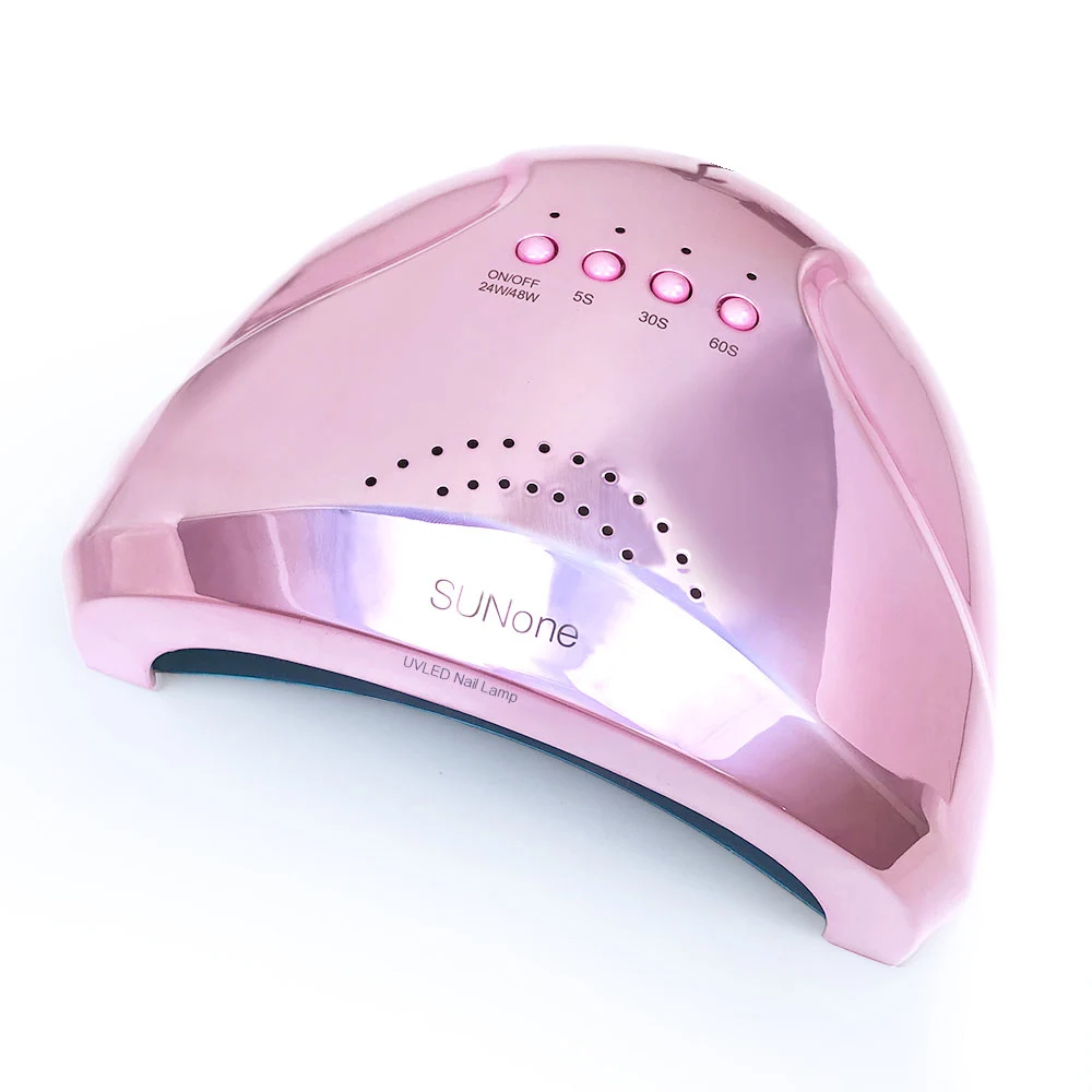 Bright pink СОЛНЦЕЗАЩИТНЫЙ Один СВЕТОДИОДНАЯ УФ-лампа для ногтей 24/48 Вт светодиодные лампы(гель-Маникюр) лампа для маникюра, Semi перманентность УФ-гель светильник - Цвет: Bright pink