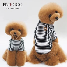 BDTHOOO хлопковая одежда для собак футболка для собак Одежда для собак Футболка для маленьких собак в полоску красный зеленый черный