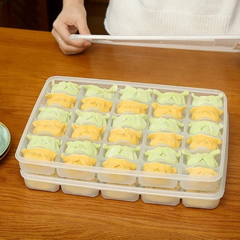 

Kitchen Fridge Freezer Dumpling Fresh Keeping Food Storage Holder Useful New