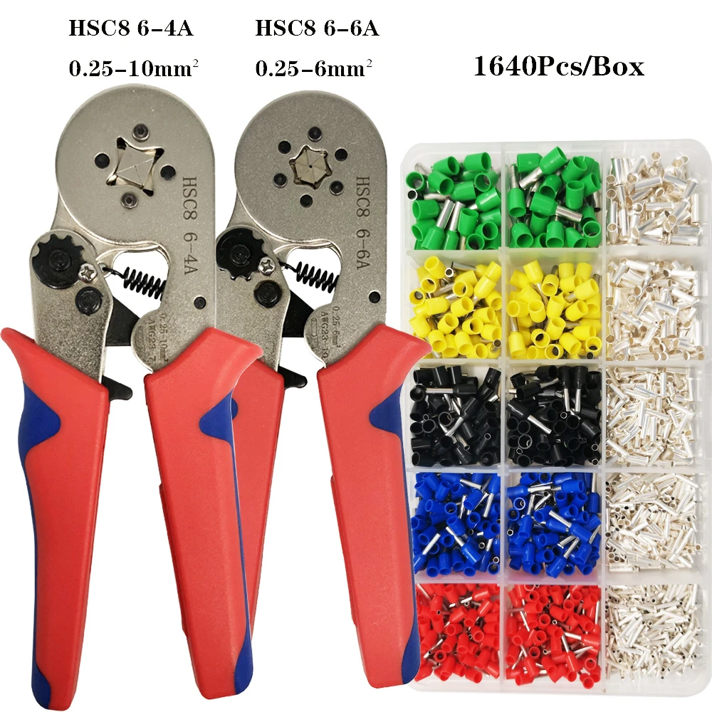 Tubular Terminal Crimping Tools Mini Electrical Pliers Hsc8 10sa/6-4 0.25-10mm²  23-7awg 6-6 0.25-6mm² High Precision Clamp Sets - Pliers - AliExpress