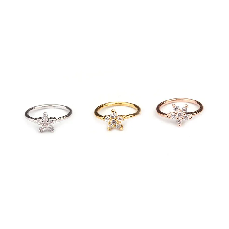 Fashion Nose Piercing Body Jewelry Cz Nose Hoop Nostril Ring Tiny Flower Helix Cartilage Tragus Ring 1Pc 20gx8mm